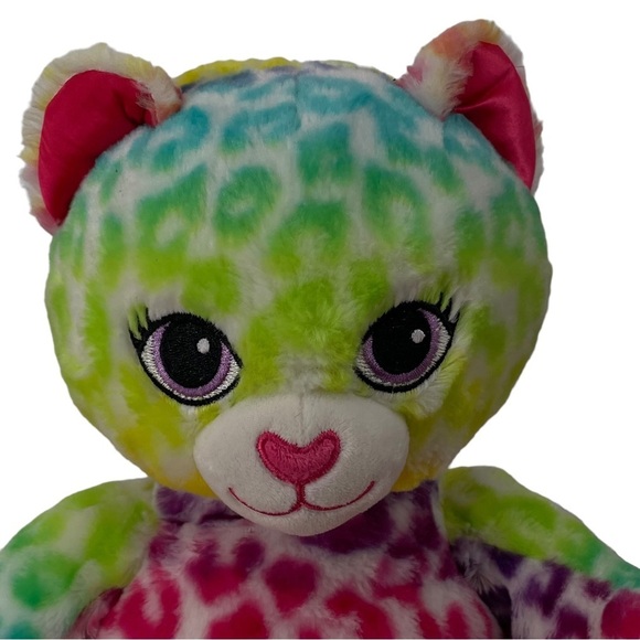 Build-A-Bear Lisa Frank Inspired Rainbow Color Leopard Print Plush Animal - Picture 3 of 10